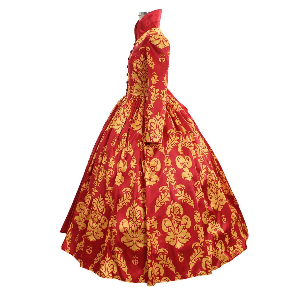 Custom-Made Red Renaissance Medieval Wedding Party Dress | Women’s Ball Gown Dance Costume-Astricos