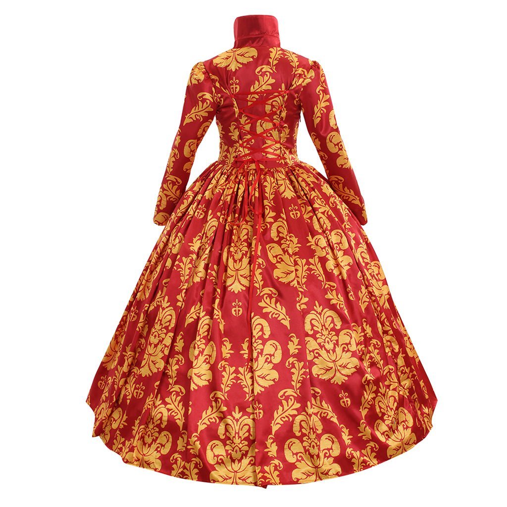 Custom-Made Red Renaissance Medieval Wedding Party Dress | Women’s Ball Gown Dance Costume-Astricos