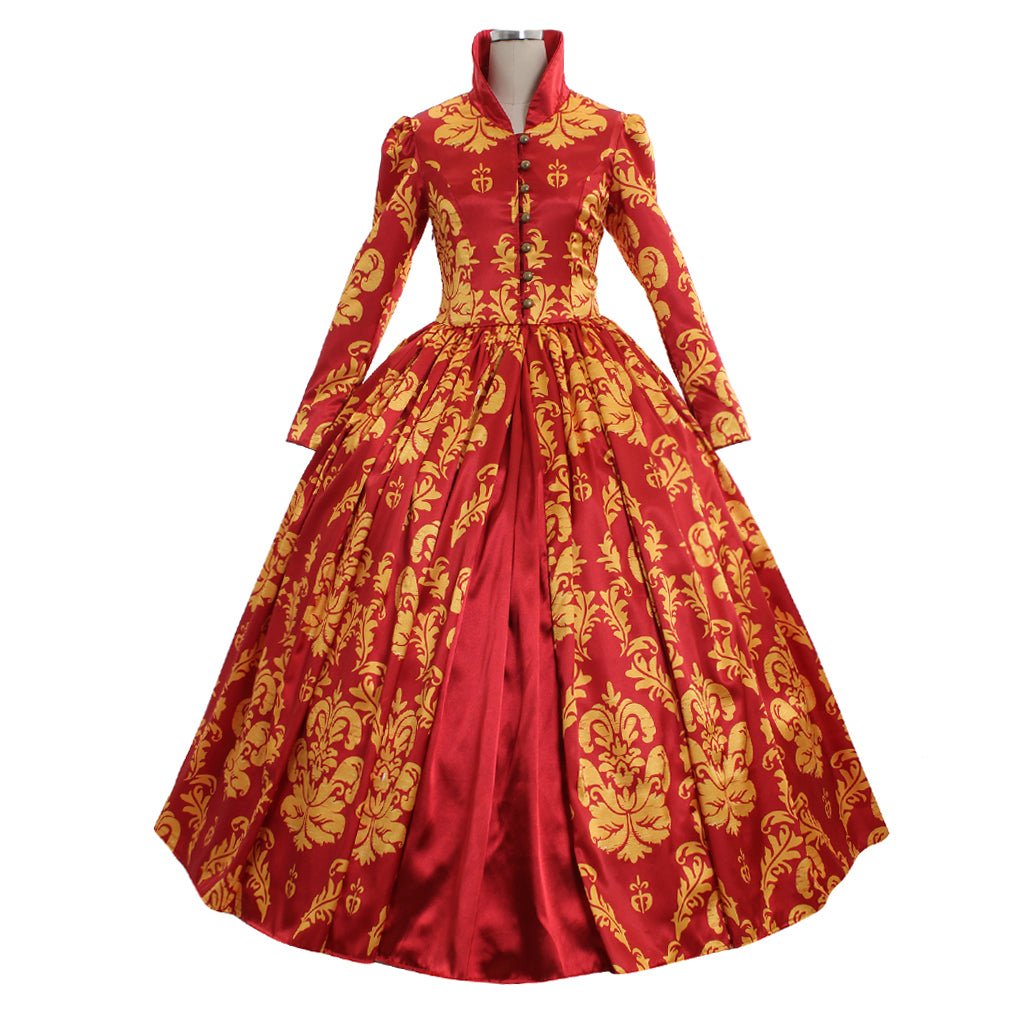 Custom-Made Red Renaissance Medieval Wedding Party Dress | Women’s Ball Gown Dance Costume-Astricos