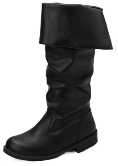 Men's Renaissance Medieval PU Leather Pirate Boots – Stylish Western Cowboy Cosplay Footwear-Astricos