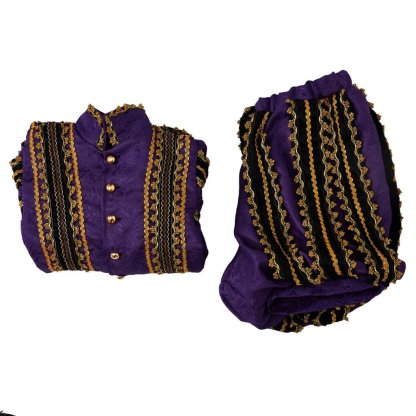 King Henry VIII Renaissance Costume - Medieval Tudor Royal Noble Outfit with Gold Trim | Astricos-Astricos