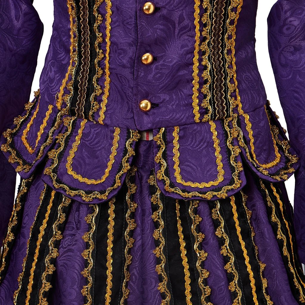 King Henry VIII Renaissance Costume - Medieval Tudor Royal Noble Outfit with Gold Trim | Astricos-Astricos