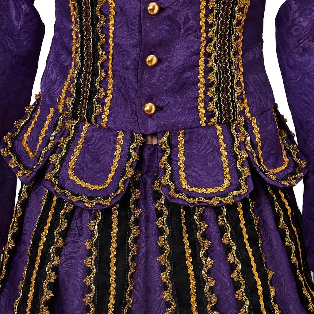 King Henry VIII Renaissance Costume - Medieval Tudor Royal Noble Outfit with Gold Trim | Astricos-Astricos
