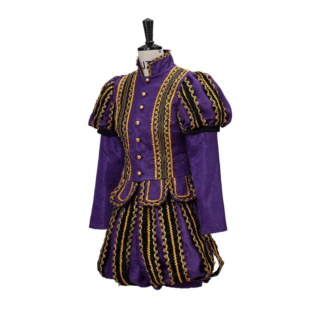 King Henry VIII Renaissance Costume - Medieval Tudor Royal Noble Outfit with Gold Trim | Astricos-Astricos
