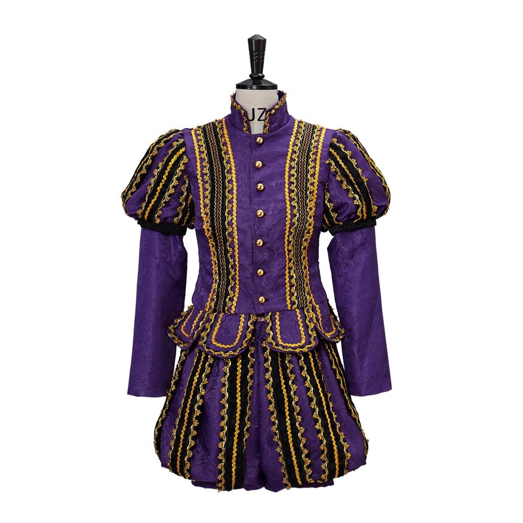 King Henry VIII Renaissance Costume - Medieval Tudor Royal Noble Outfit with Gold Trim | Astricos-Astricos
