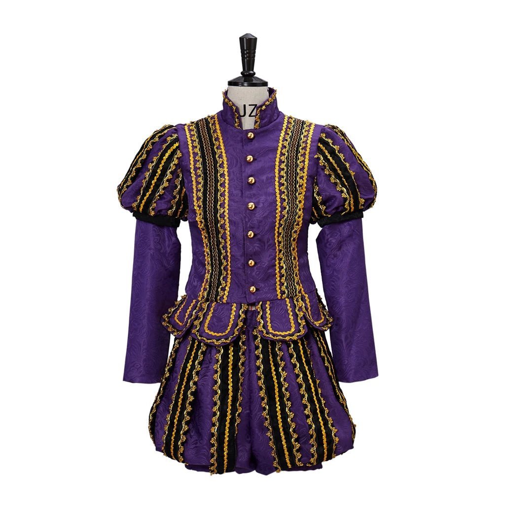 King Henry VIII Renaissance Costume - Medieval Tudor Royal Noble Outfit with Gold Trim | Astricos-Astricos