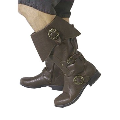 Renaissance Knight Boots - Long Shaft PU Leather Medieval Cosplay Shoes for Viking Pirate Snow Boots-Astricos