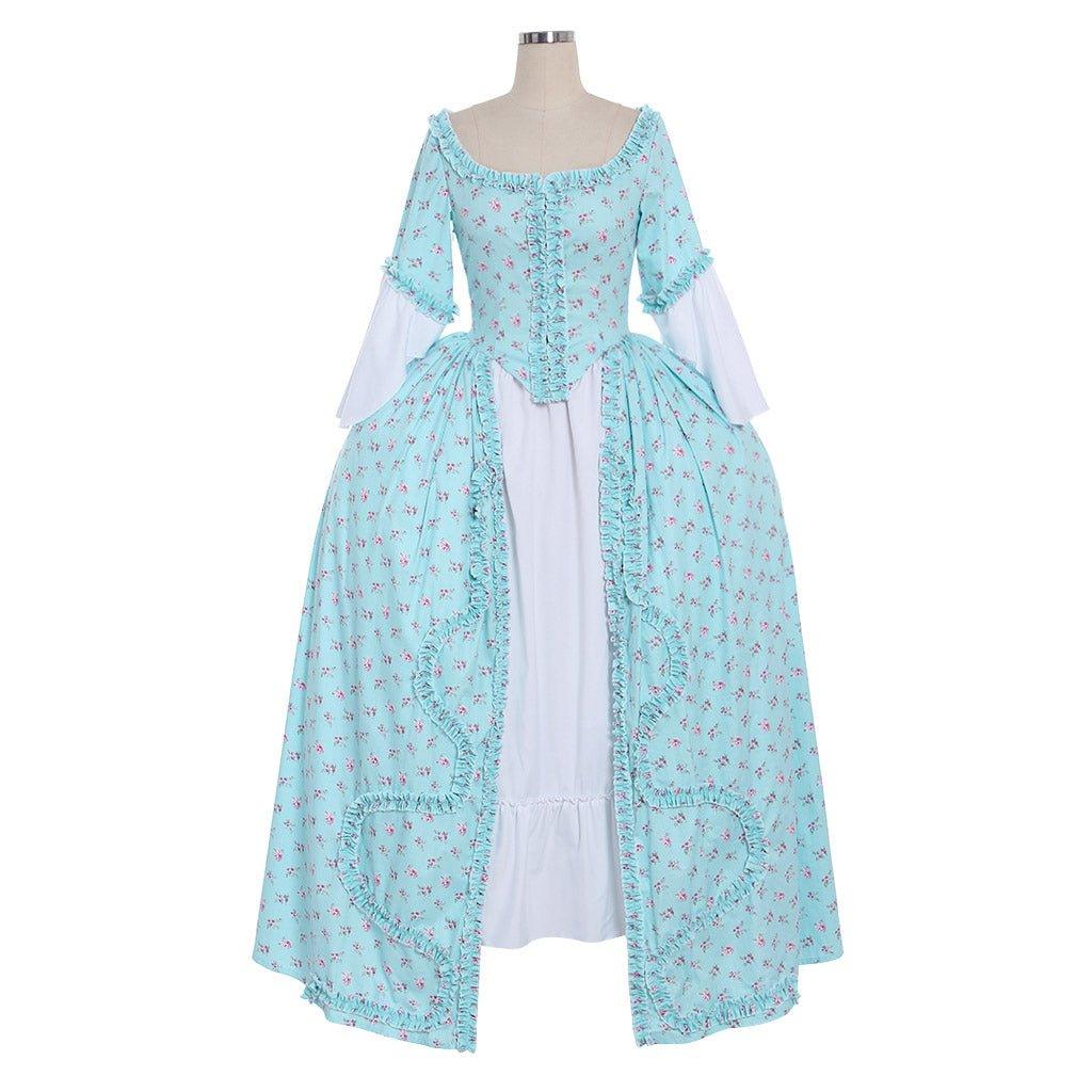 Rococo Blue Marie Antoinette Ball Gown - 18th Century French Royal Dress-Astricos