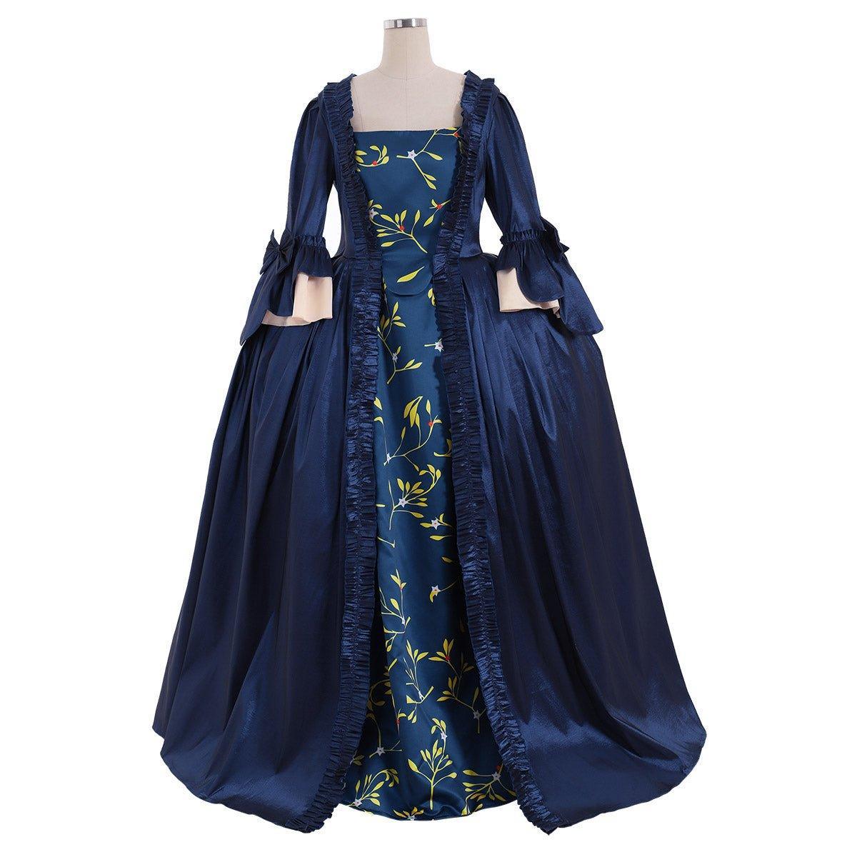 18th Century Marie Antoinette Blue Rococo Dress | Georgian Court Gown | Astricos-Astricos