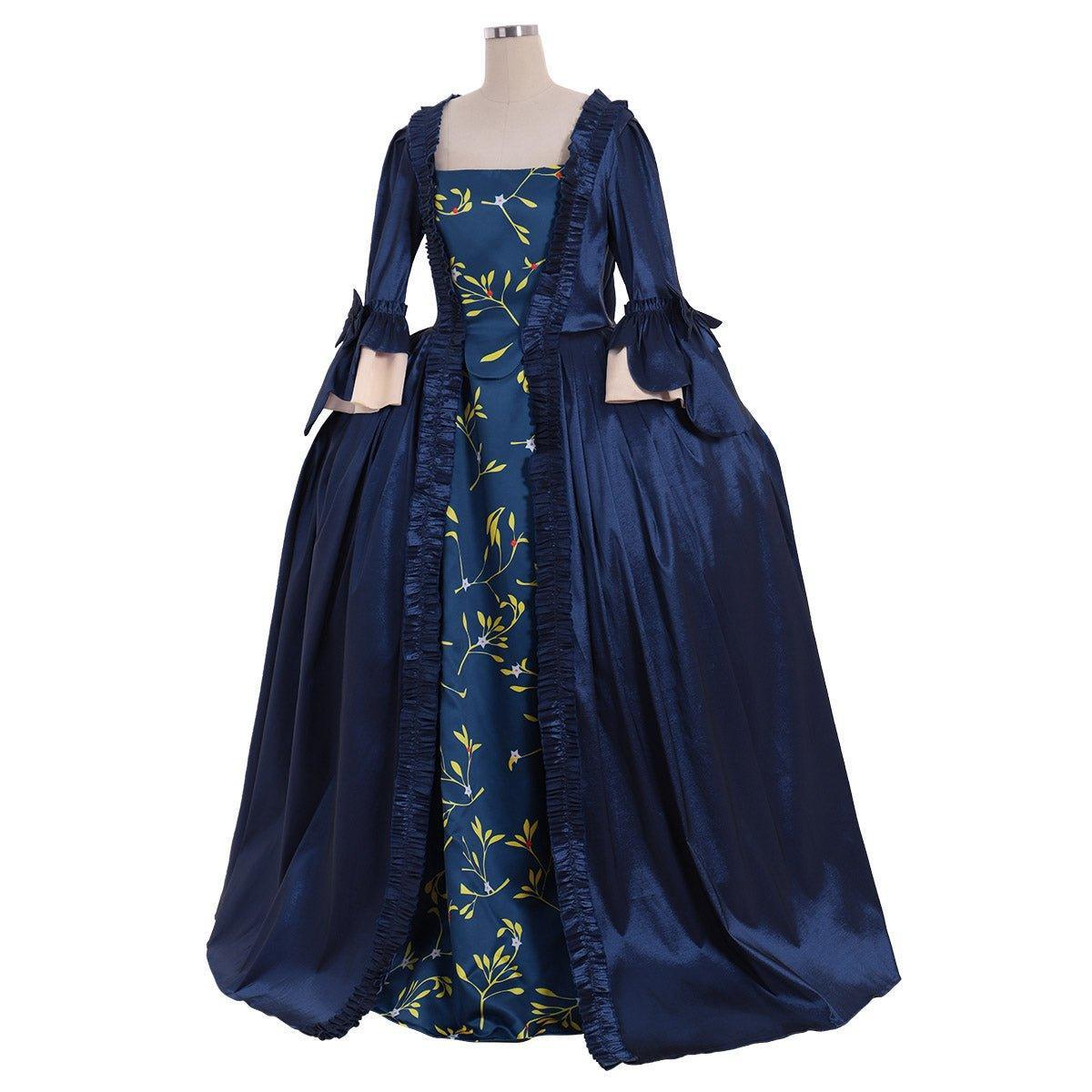 18th Century Marie Antoinette Blue Rococo Dress | Georgian Court Gown | Astricos-Astricos