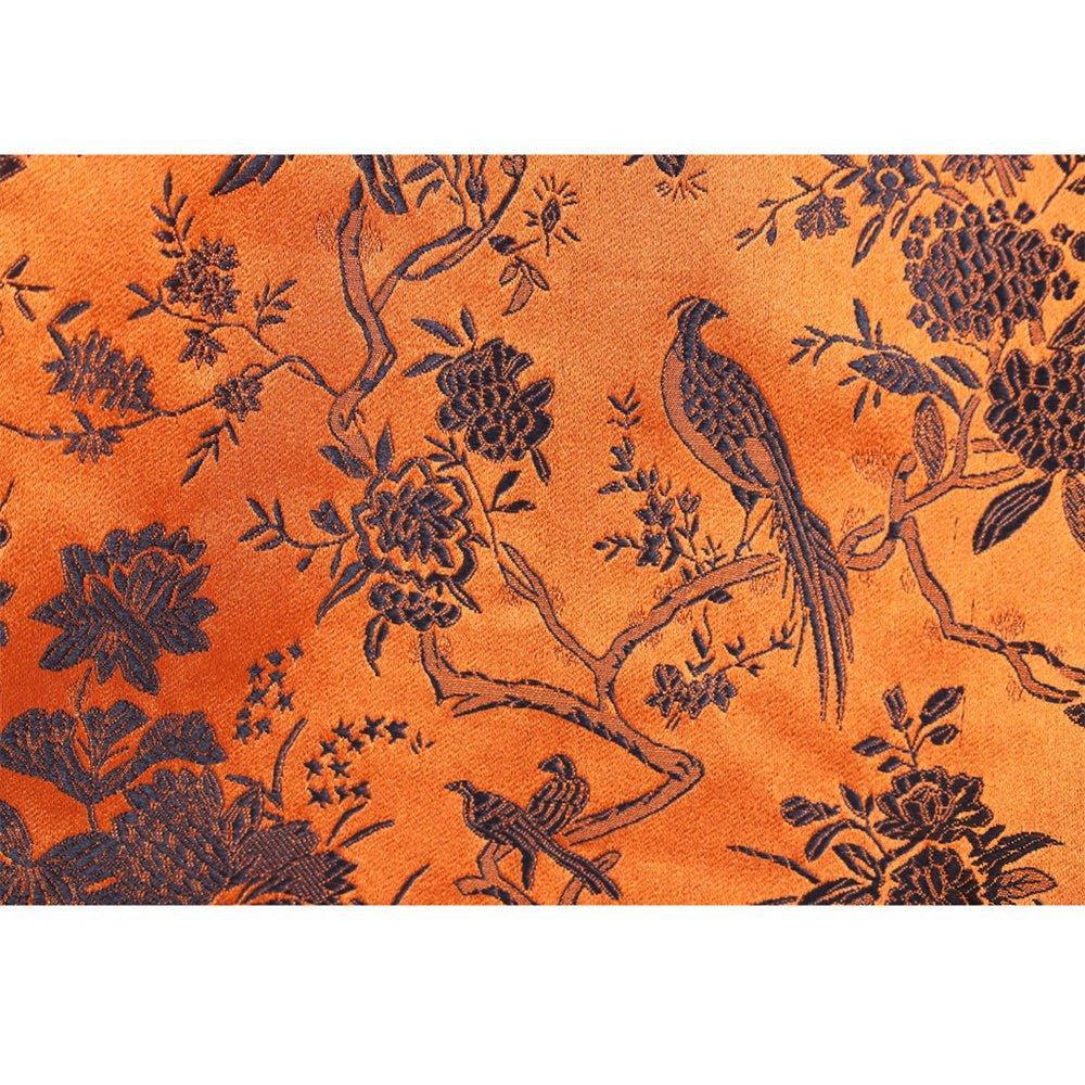 Vivid Medieval Rococo Orange Brocade Dress with Floral Chest Band - Astricos Costume-Astricos