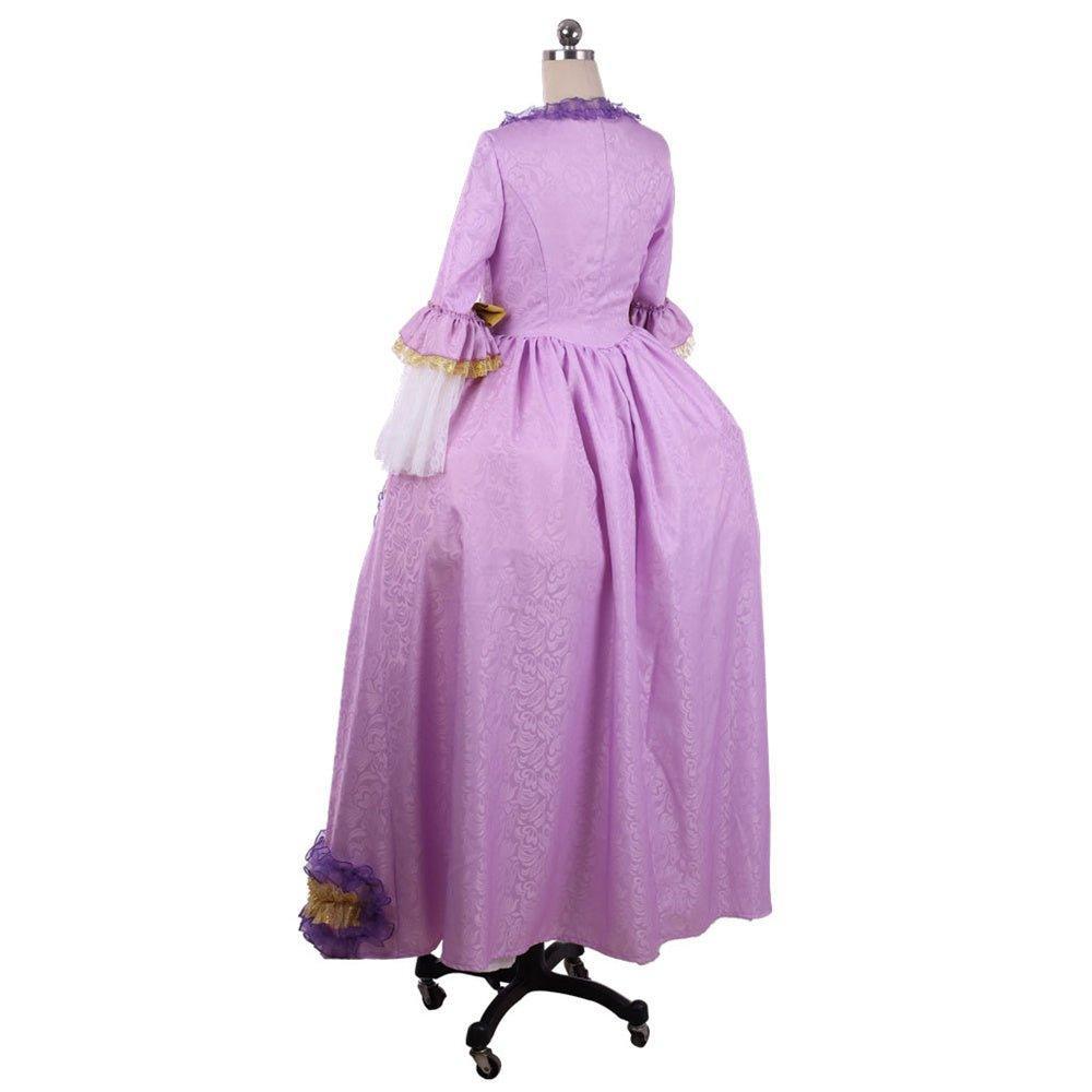 Elegant Rococo Purple Dress with Stunning Digital Print - Astricos' Taffeta Costume-Astricos
