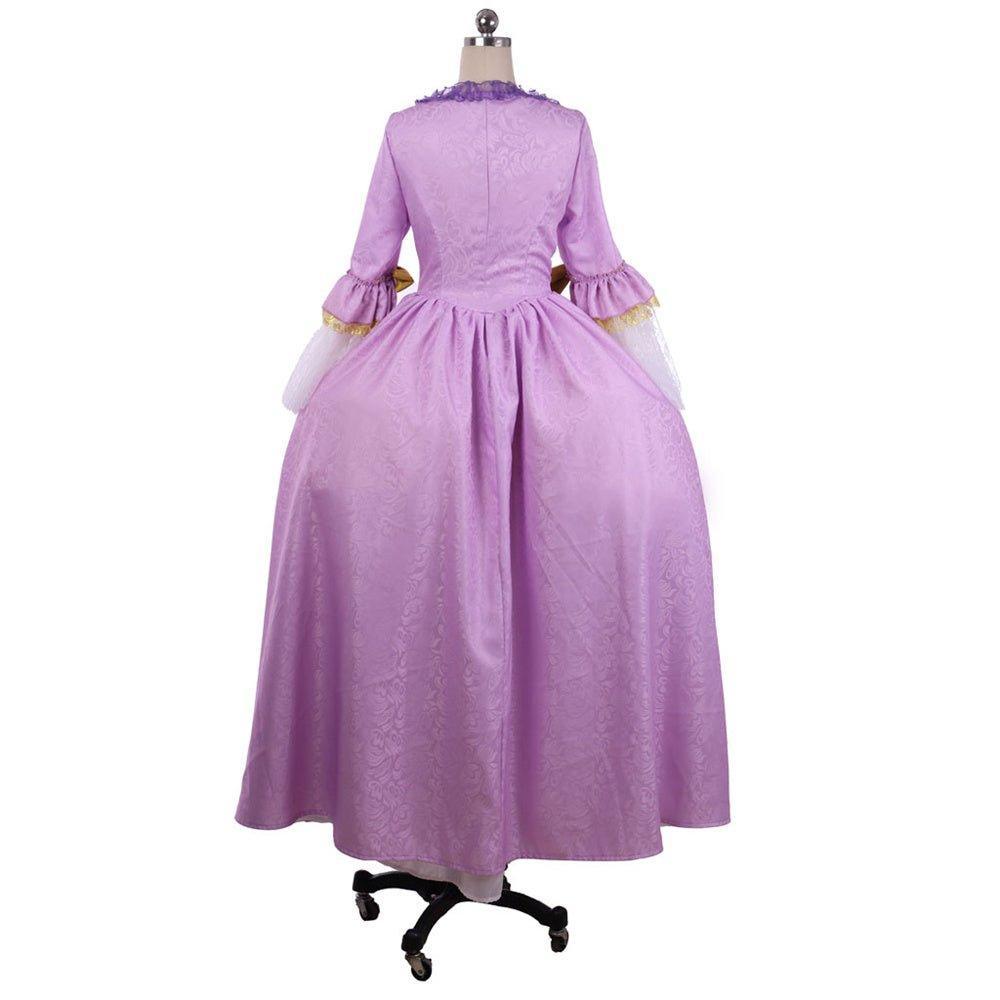 Elegant Rococo Purple Dress with Stunning Digital Print - Astricos' Taffeta Costume-Astricos