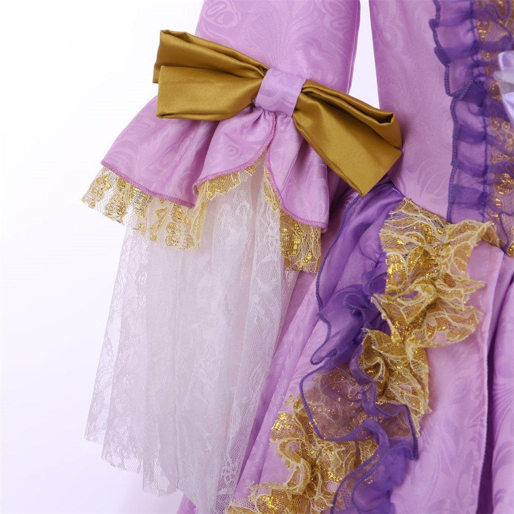 Elegant Rococo Purple Dress with Stunning Digital Print - Astricos' Taffeta Costume-Astricos