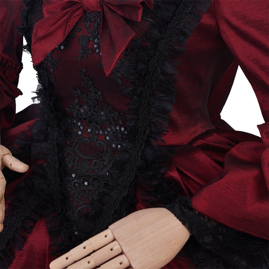 Rococo Rose Red Ball Gown - Vintage Princess Colonial Costume for Cosplay & Halloween-Astricos