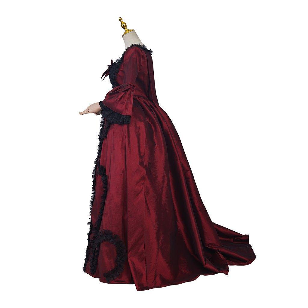 Rococo Rose Red Ball Gown - Vintage Princess Colonial Costume for Cosplay & Halloween-Astricos