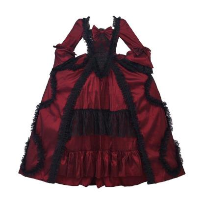 Rococo Rose Red Ball Gown - Vintage Princess Colonial Costume for Cosplay & Halloween-Astricos