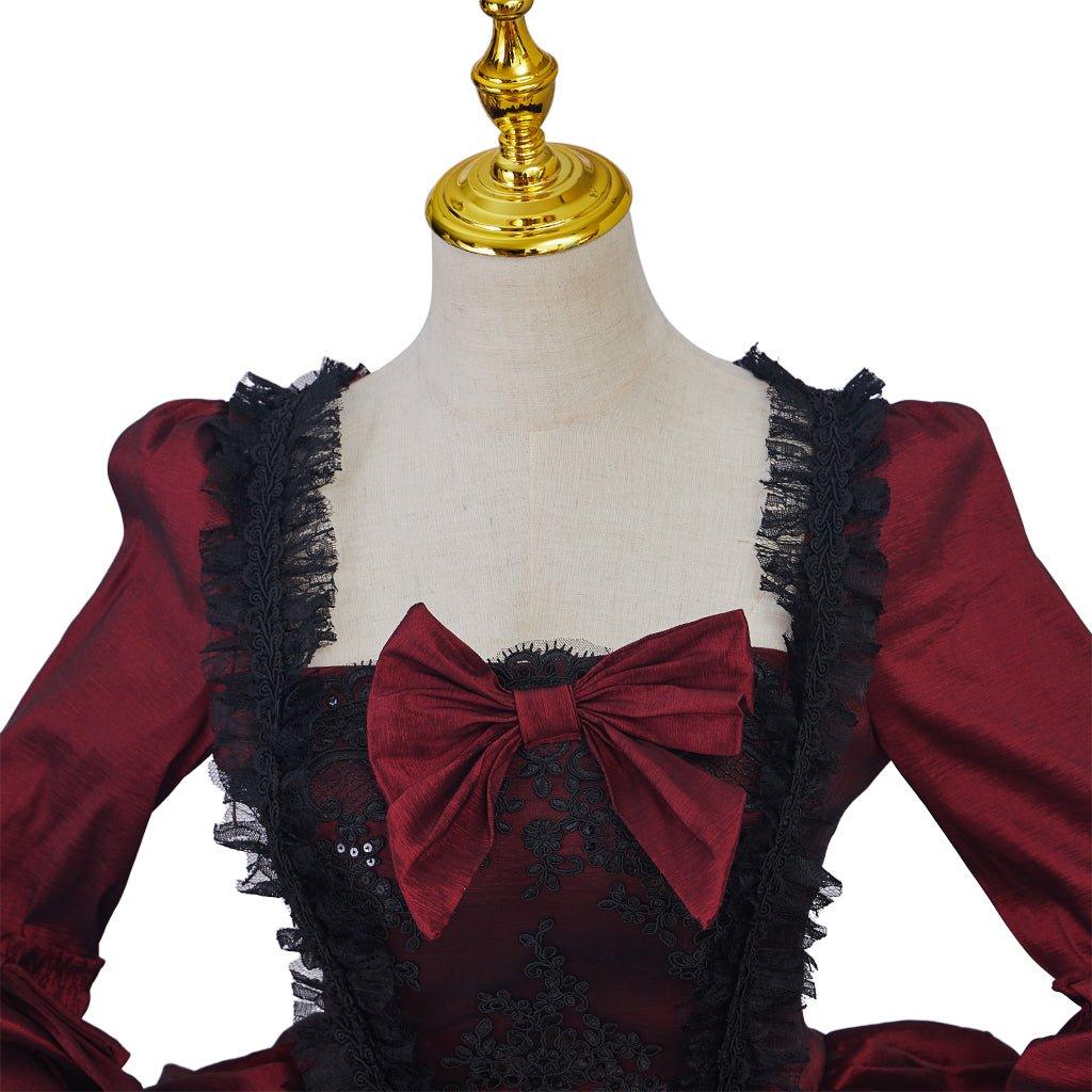Rococo Rose Red Ball Gown - Vintage Princess Colonial Costume for Cosplay & Halloween-Astricos