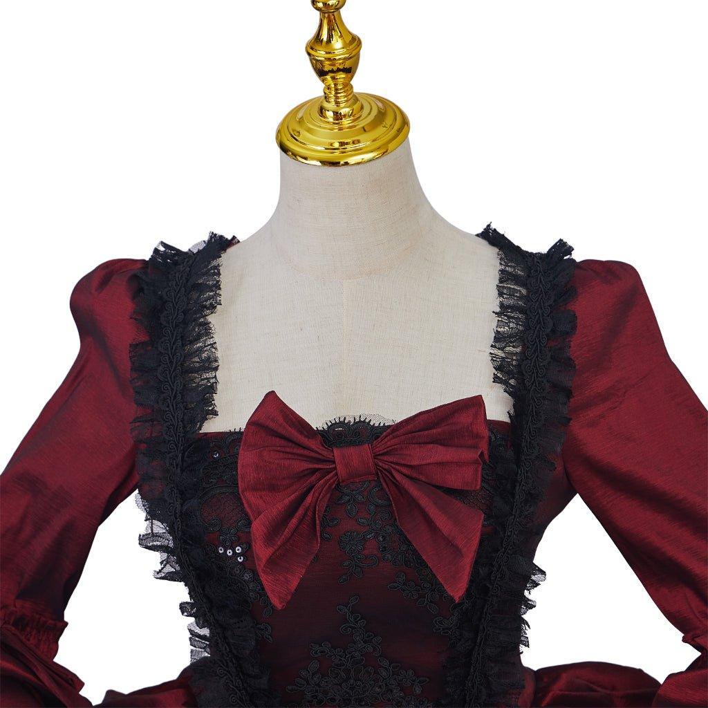 Rococo Rose Red Ball Gown - Vintage Princess Colonial Costume for Cosplay & Halloween-Astricos