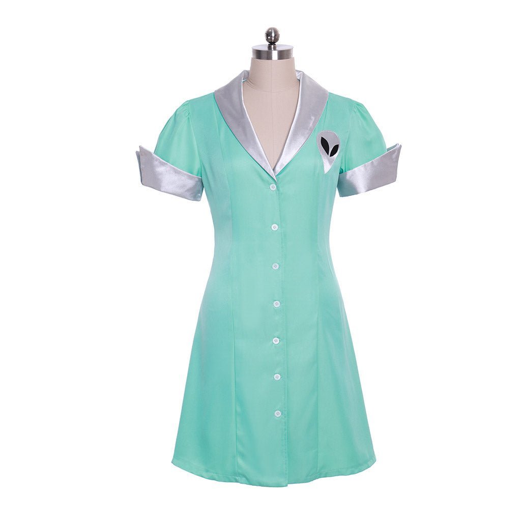 Liz Parker Roswell Crashdown Cafe Waitress Cosplay Costume | Alien Maid Dress | Halloween Uniform-Astricos