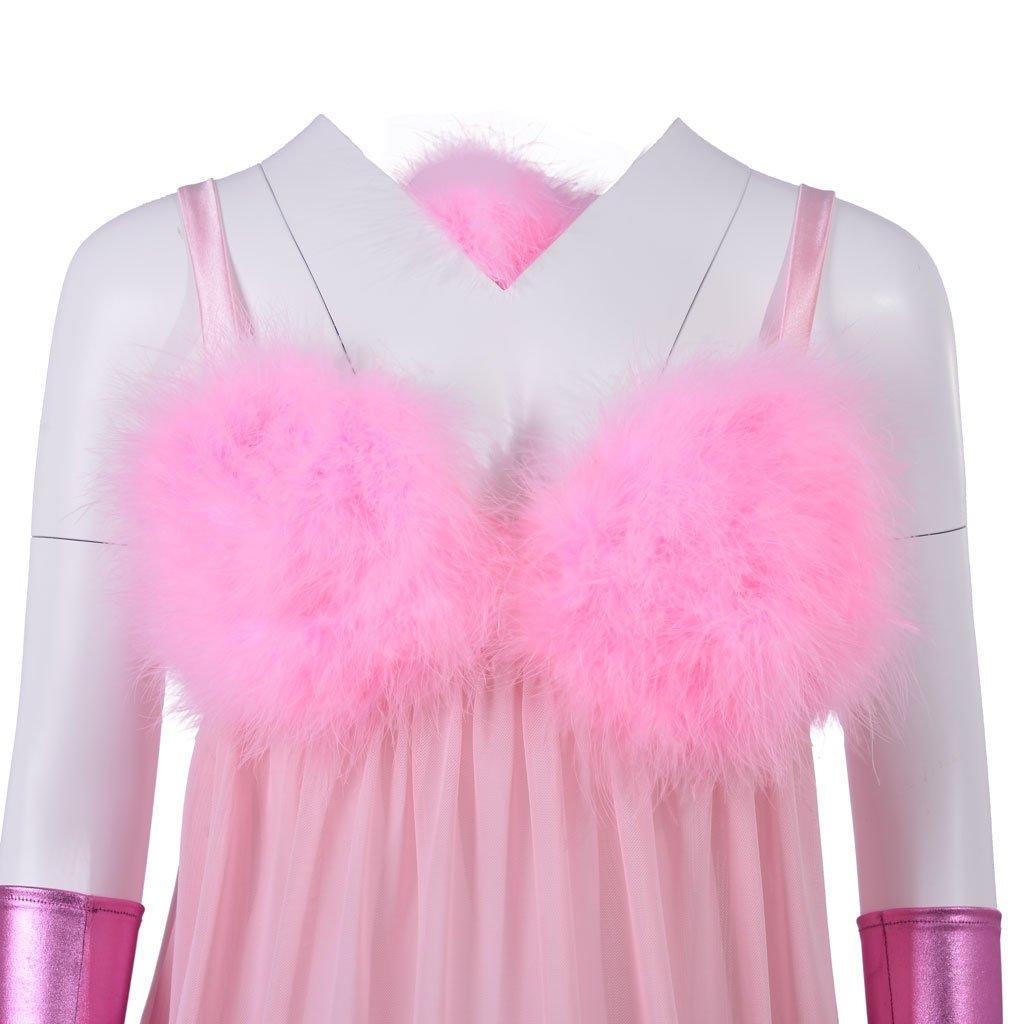 Sexy Pink Fembot Cosplay Costume | Women's Futuristic Robot Outfit with Feather Lingerie-Astricos