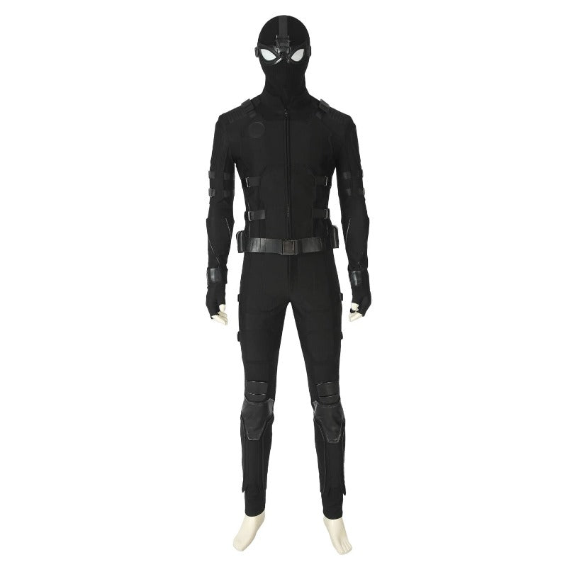 Spider-Man Far From Home Black Battle Suit Cosplay Costume - Peter Parker Sneak Version | Astricos-Astricos