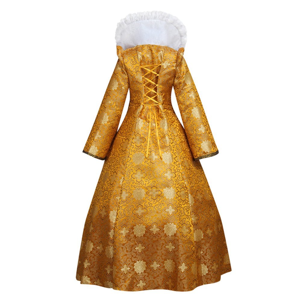 Queen Elizabeth Tudor Cosplay Costume | Medieval Gold Ball Gown Dress for Historical Reenactment-Astricos