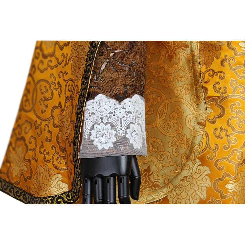 Queen Elizabeth Tudor Cosplay Costume | Medieval Gold Ball Gown Dress for Historical Reenactment-Astricos
