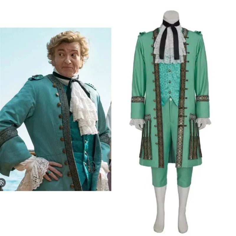 Stede Bonnet Pirate Cosplay Costume - Green Pirate Uniform Set | Medieval Halloween Outfit | Astricos-Astricos