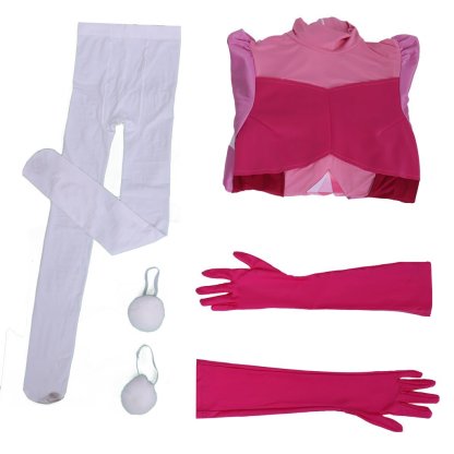 Steven Universe Spinel Gem Cosplay Costume - Full Pink Dress Set with Gloves & Socks-Astricos