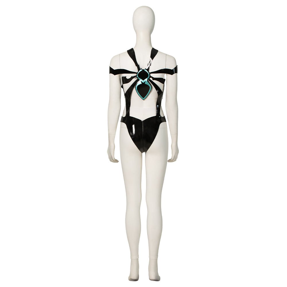 Street Fighter 6 Juri Cosplay Costume - Hollow Bodysuit Vest Pants Set with Gloves Belt - Astricos