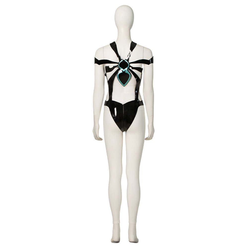 Street Fighter 6 Juri Cosplay Costume - Hollow Bodysuit Vest Pants Set with Gloves Belt - Astricos