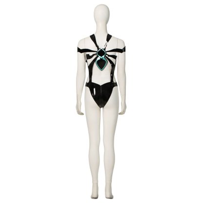 Street Fighter 6 Juri Cosplay Costume - Hollow Bodysuit Vest Pants Set with Gloves Belt - Astricos