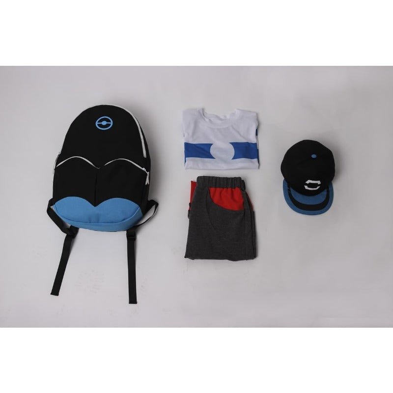 Sun and Moon Elio Cosplay Costume with Bag for Halloween, Christmas, and Anime Conventions-Astricos