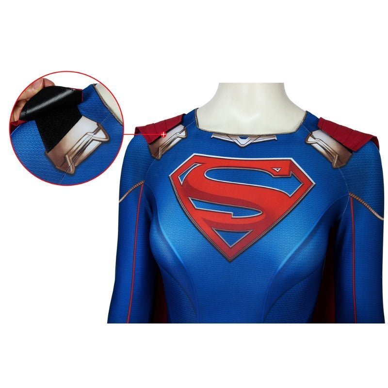 Supergirl Season 5 Kara Zor - El Cosplay Jumpsuit Bodysuit with Cloak - Astricos