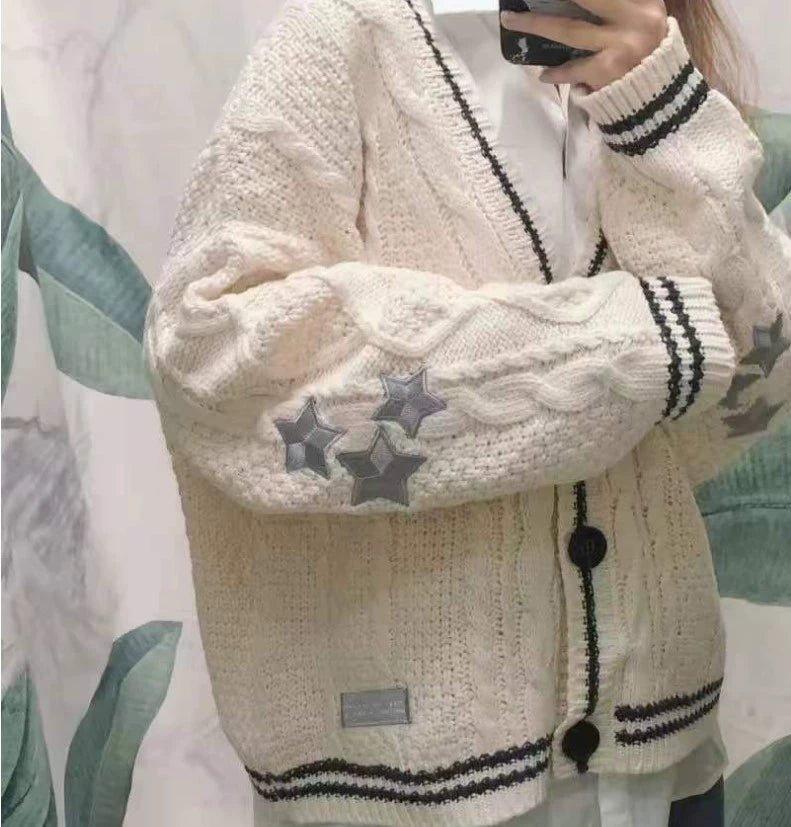 Taylor Swift Inspired Knit Wool Cardigan | Cozy Christmas Sweater for Women | Astricos-Astricos