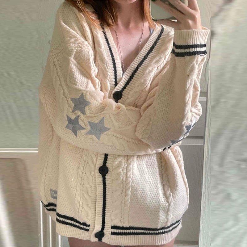 Taylor Swift Inspired Knit Wool Cardigan | Cozy Christmas Sweater for Women | Astricos-Astricos