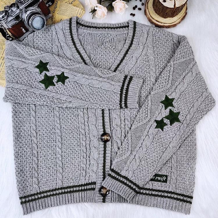 Taylor Swift Inspired Knit Wool Cardigan | Cozy Christmas Sweater for Women | Astricos-Astricos