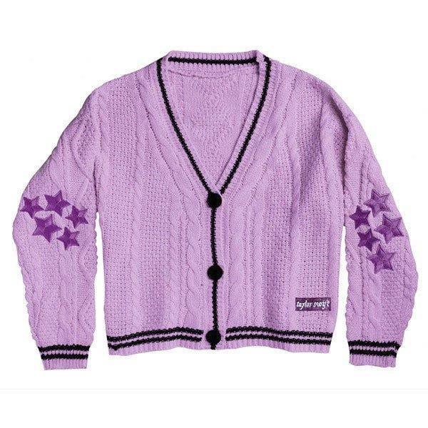 Taylor Swift Inspired Knit Wool Cardigan | Cozy Christmas Sweater for Women | Astricos-Astricos