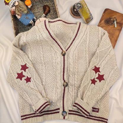 Taylor Swift Inspired Knit Wool Cardigan | Cozy Christmas Sweater for Women | Astricos-Astricos