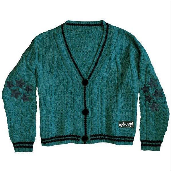 Taylor Swift Inspired Knit Wool Cardigan | Cozy Christmas Sweater for Women | Astricos-Astricos
