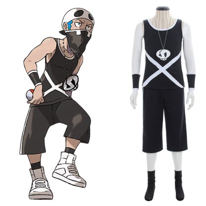 Team Skull Grunts Male Cosplay Costume – Pokémon Villain Style Outfit | Astricos-Astricos