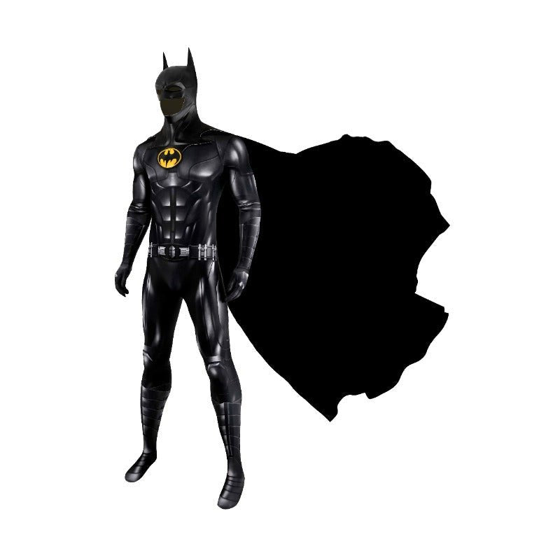 The Flash Batman Bruce Wayne Michael Keaton Cosplay Costume Bodysuit Cloak Mask - Astricos