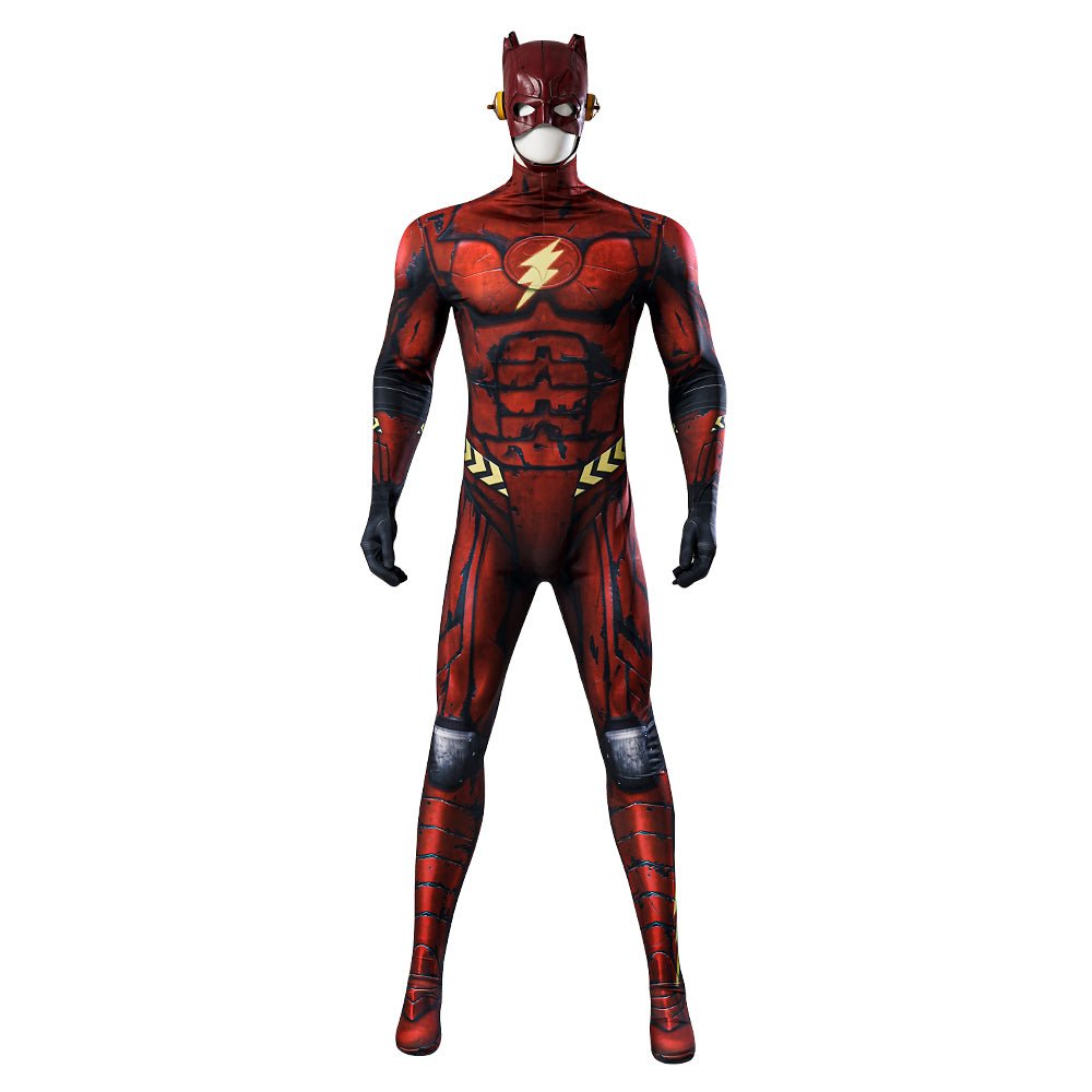 The Flash Bodysuit Zentai Jumpsuit Headcover Halloween Cosplay Men's Clothing - Astricos