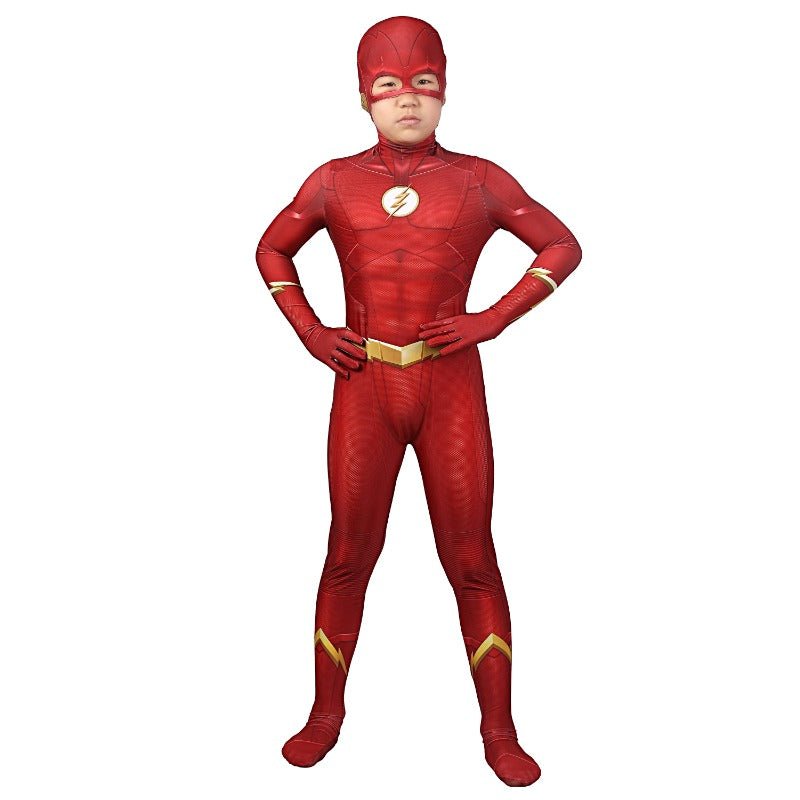 The Flash Season 5 Barry Allen Cosplay Costume Jumpsuit Mask Full Set 3D Print - Astricos