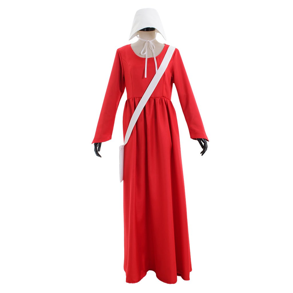 The Handmaid’s Tale Offred Cosplay Costume – Complete Set with Cloak, Dress, White Hat & Bag-Astricos
