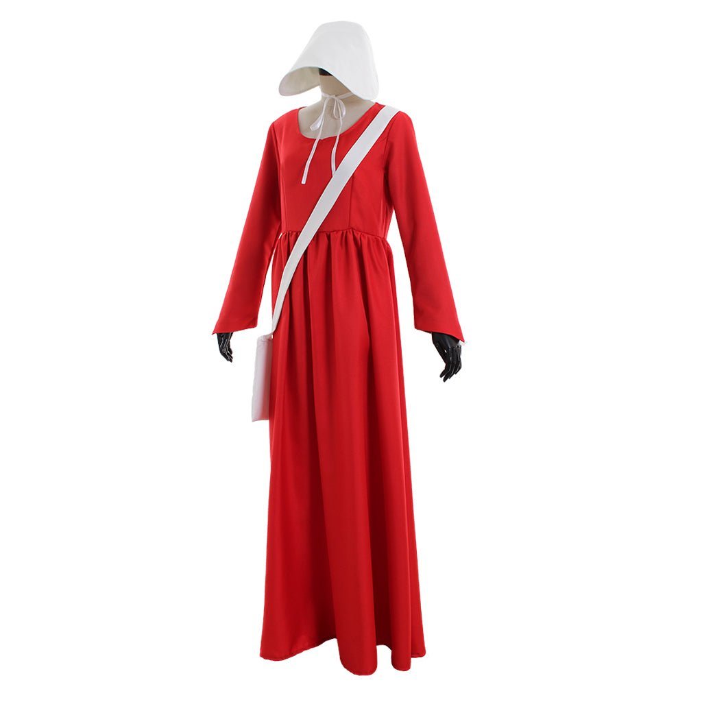 The Handmaid’s Tale Offred Cosplay Costume – Complete Set with Cloak, Dress, White Hat & Bag-Astricos