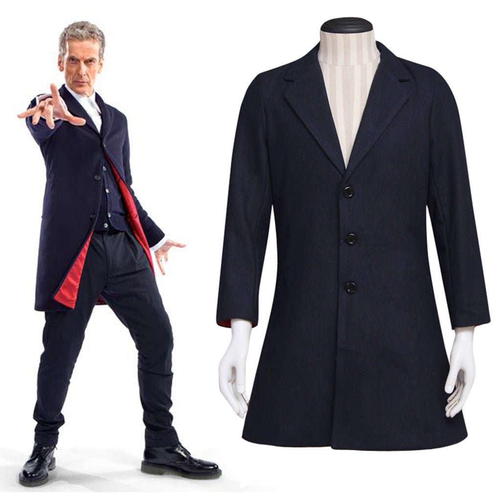 Doctor Who Time Traveller Costume for Men - Trench Coat Cosplay - 12th Doctor Capaldi Long Coat-Astricos
