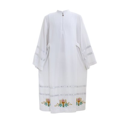 Traditional Catholic Priest Chasuble Cosplay Costume - Embroidered Clergy ALB Vestments for Authentic Look-Astricos