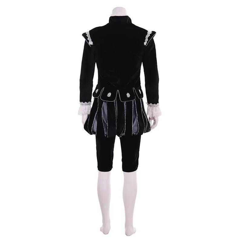 Tudor King Medieval Costume - Elizabethan Black Gown with Cape | Renaissance Cosplay Outfit-Astricos